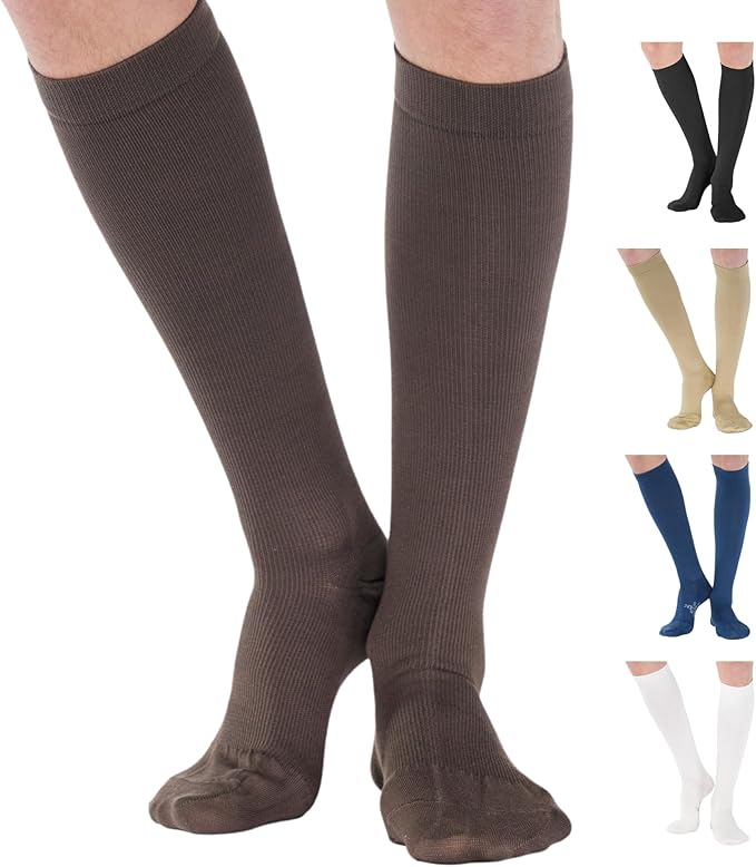 ABSOLUTE SUPPORT Cotton Compression Socks for Women & Men 20-30 mmhg Knee High