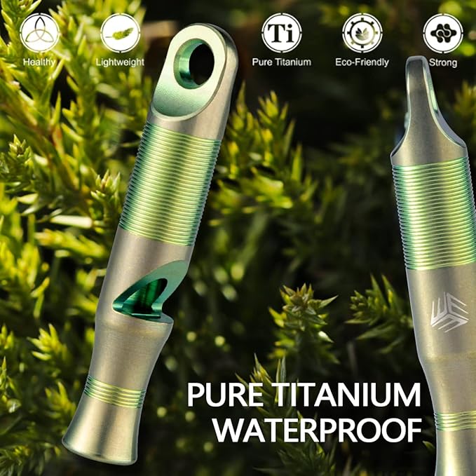 WeKnife Emergency Whistle Survival Loud, Titanium Outdoor Safety Whistle Survival Shrill Loud Blast with Paracord for Kayak, Life Vest, Jacket, Boating, Fishing,Camping, Hiking, Hunting, Coyote