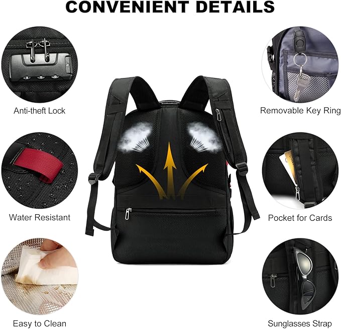LOVEVOOK Travel Laptop Backpack with Lock and 17 Large Computer Business Work Backpack for Men (Black-Lunch, 17 inch)