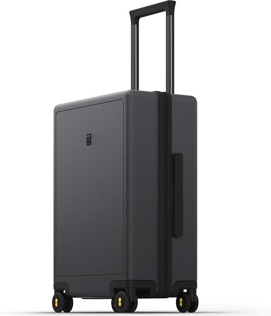 LEVEL8 Rolling Carry on Luggage Airline Approved, Carry-on Suitcases with Wheels, Lightweight Luminous Textured Luggage for Men Women, Tsa Lock, 20 Inch, Dark Grey