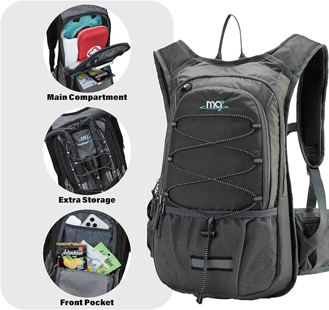 15L Insulated Hydration Backpack Pack with 2L Water Bladder Lightweight Hiking Backpack Bag for Women Men Daypack for Hiking Running Festival Camping Biking