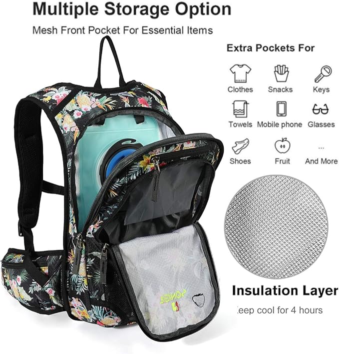Hydration Pack Backpack with 3L Water Bladder for Men & Women, Hiking Daypack with Thermal Insulation | Running, Cycling, Camping, Skiing, Outdoor Activities