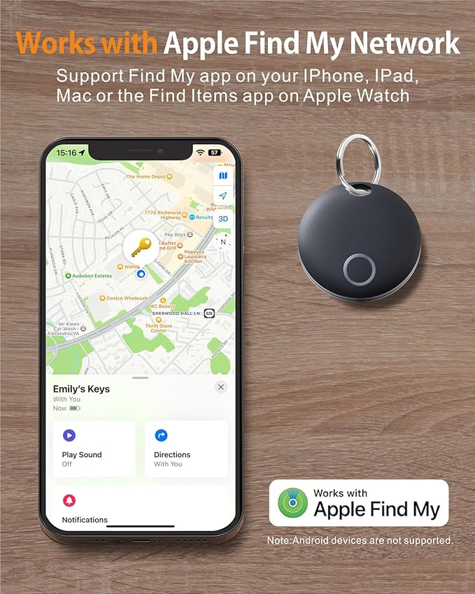 Air Tracker Tag, Bluetooth Tracker-4 Pack Works with Apple Find My (iOS Only), Smart Tags for Luggage, Keys, Backpack, IP67 Waterproof