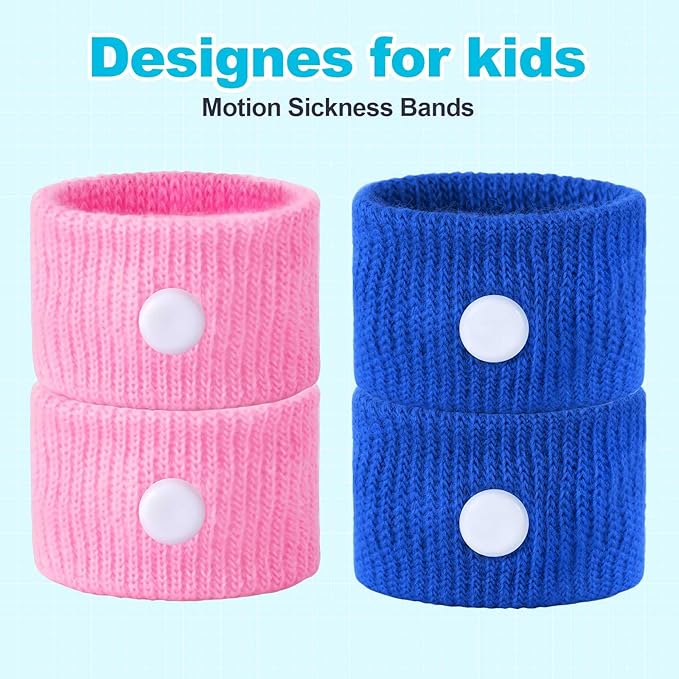 LYJEE Motion Sickness Bands for Kids, Travel Sickness Relief Wristbands, Anti-Nausea Wristbands for Car or Sea Sickness