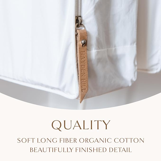 Hayden Hill Luxury Organic Cotton Garment Storage Bag - Long 58 Inch Dress Bag - Breathable & Moth-Proof For Full Length Dresses & Coats - Clothes Bags for Hanging Organization - Carbon Neutral