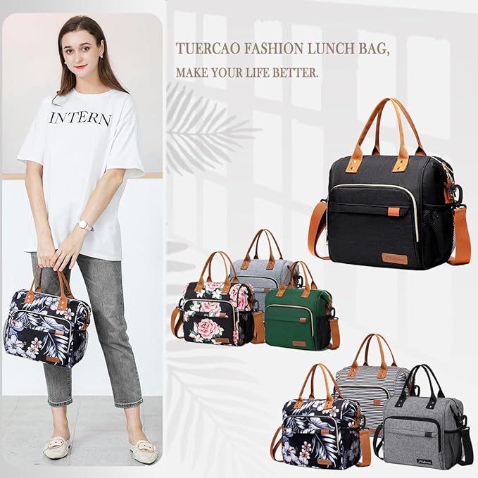 Hibiscus Lunch Box for Women Adult Insulated Lunch Bag Ladies Lunch Tote Bag for Work Loncheras para Mujer de Trabajo