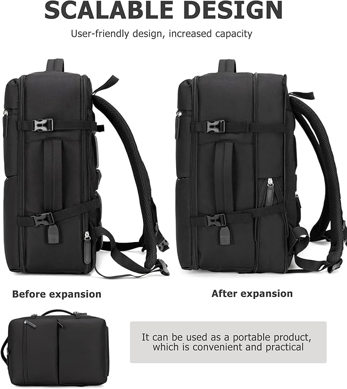 feilario 2 Piece Set 24in Aluminium Frame PC Hard Shell Spinner Wheels Luggage, Built-In TSA lock Carry on Suitcase, with Cup Holder, USB Port, Phone Holder