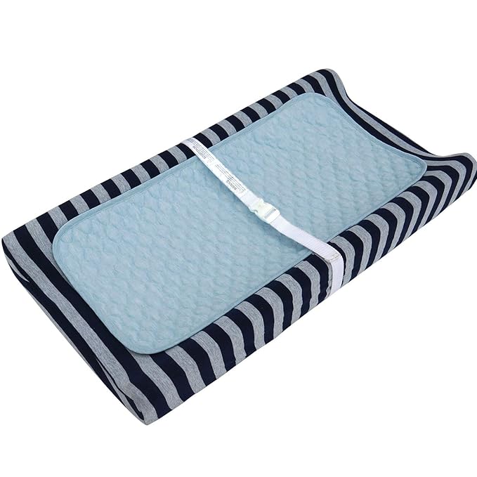 BlueSnail Quilted Thicker Waterproof Changing Pad Liners,3 Count(Blue 13” x 27”)