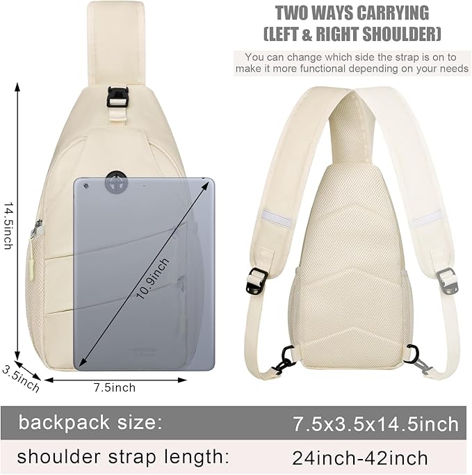 Crossbody Bags for Women Men Trendy Sling Bag Bakpack Casual Chest Bag with Convertible Shoulder Strap