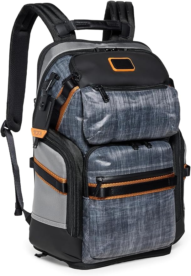TUMI - Alpha Bravo Nomadic Backpack - Men's Durable Carry On Bag - 18.8" X 15.0" X 9.0" - Fits up to 15" Laptop - Steel