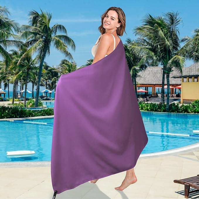 BOGI 4 Pack(8 pcs) Microfiber Travel Sports Towel-Quick Dry Towel, Soft Lightweight Microfiber Camping Towel Absorbent Compact Travel Towel for Camping Gym Beach Bath Yoga Swimming Backpacking-X Large
