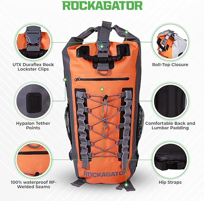 Rockagator Waterproof Backpack - 40 Liter HYDRIC Series Water Proof Floating Dry Bag River Pack
