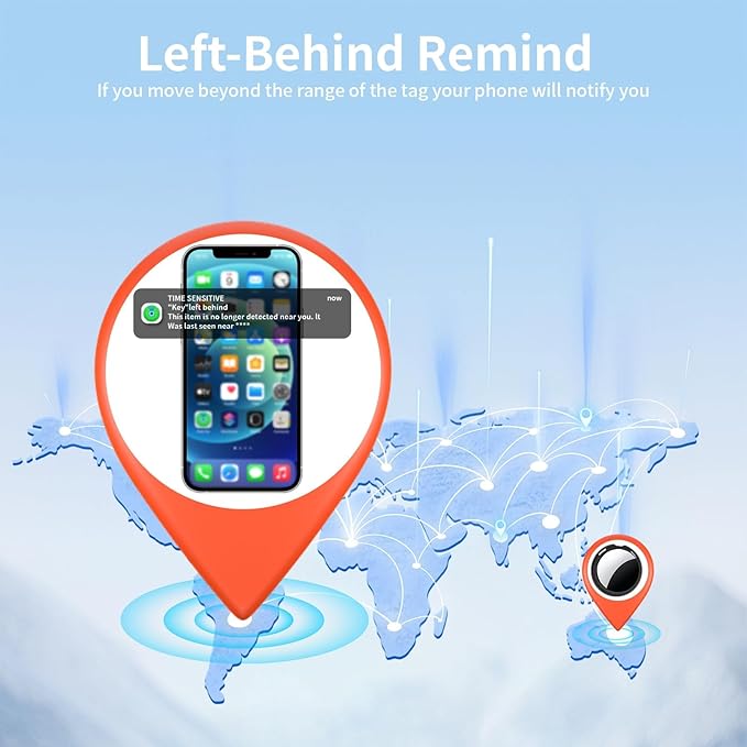 Air Tracker Tags 4 Pack [Apple MFi Certified] Pair with Apple Find My(iOS Only) Smart Bluetooth Tracking Tags Key Finder Item Locator Waterproof Worldwide Tracker for Pets Wallet Backpack Dogs Luggage