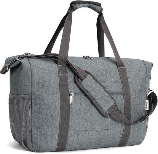 Narwey 18x14x8 Inches Travel Bag Spirit Airlines Frontier Personal Item Bag, Travel Duffel With Wet Pocket Carry on Bag for Airplane Underseat Duffle Overnight for Women and Men (Grey)