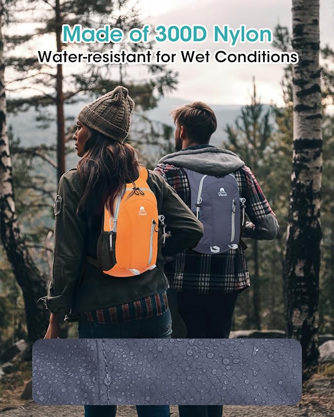 Small Hiking Backpack with Front Phone Holder, Packable Back pack with Chest and Waist Strap, Lightweight Daypack for Women Men