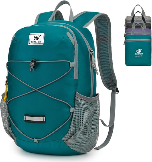 SKYSPER Small Hiking Backpack -12L Lightweight Packable Daypack for Travel Foldable Tear Resistant Backpacks for Women Men