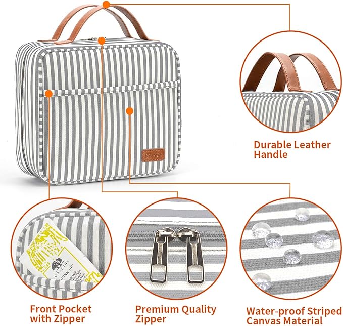 Hanging Travel Toiletry Bag,Large Capacity Cosmetic Travel Toiletry Organizer for Women with 4 Compartments & 1 Sturdy Hook,Perfect for Travel/Daily Use/Christmas