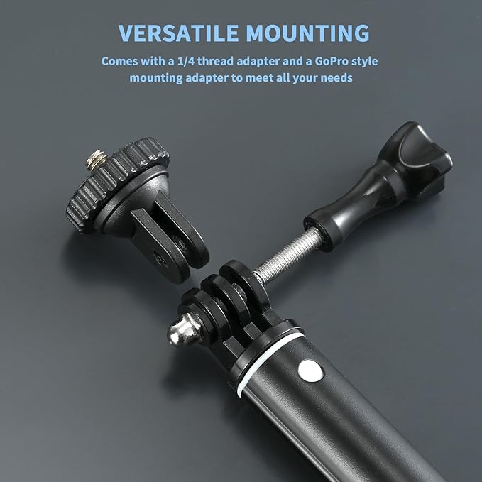 36'' Extension Selfie Stick Extendable Monopod Pole Waterproof Handle Grip Accessories Compatible for GoPro Max Hero 13 12 11 10 9 8 7 6 5 Insta360 AKASO DJI Osmo Action Camera and More