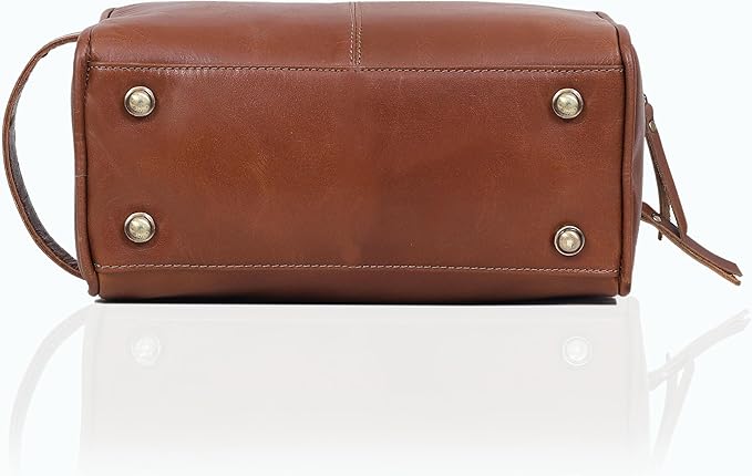 VC VINTAGE COUTURE Leather Toiletry Bag for Men Extra Large Leather Men's Toiletry Bag for Traveling Real Leather Dopp Kit for Men Leather Shaving Bag for Travel