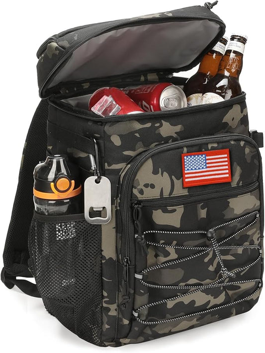 Tactical Backpack Cooler, 25L Cooler Backpack Insulated Leak-Proof, Heavy Duty Large Lunch Backpack, Waterproof Ice Chest Backpack for Men Women Adults Work Daytrip Camping Beach Hiking Accessories