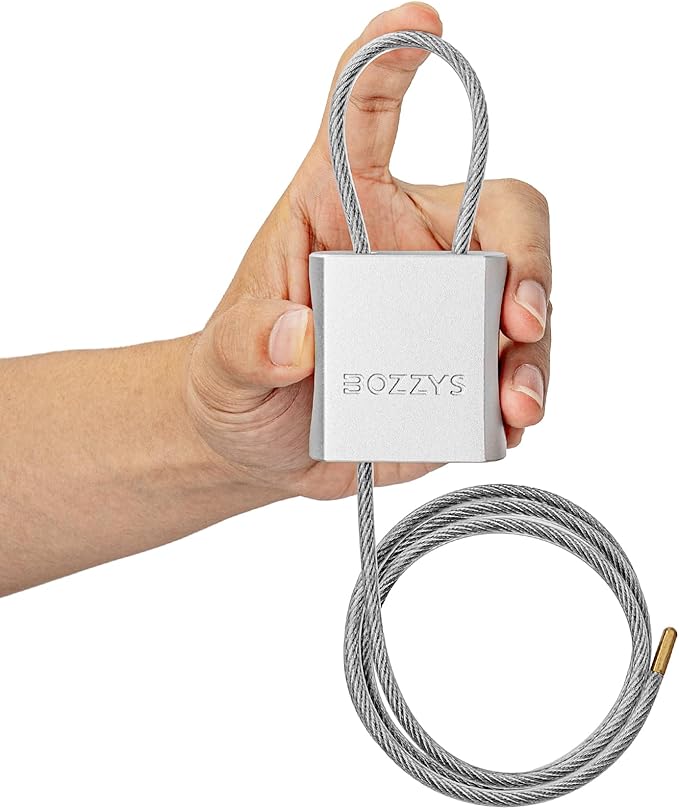 Adjustable Cable Locks with 3 Keys | 3.28ft L x 1/6in D Aluminum Steel Cable Padlock for Bikes, Gate, Lockers & Outdoor Gear | Keyed Different & Silver