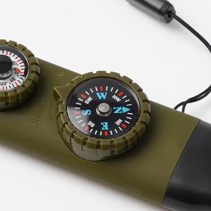 Emergency Survival Safety Whistle，Whistle for Kids with Lanyard,Compass,Thermometer,Ideal for Kayaking, Boating, Hiking, Camping, Climbing