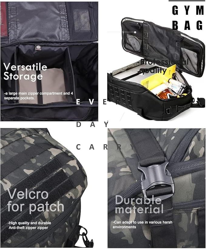 3 In 1 Military Backpack Travel Duffle Bag for Weekender Gym Traveling Workout Deployment