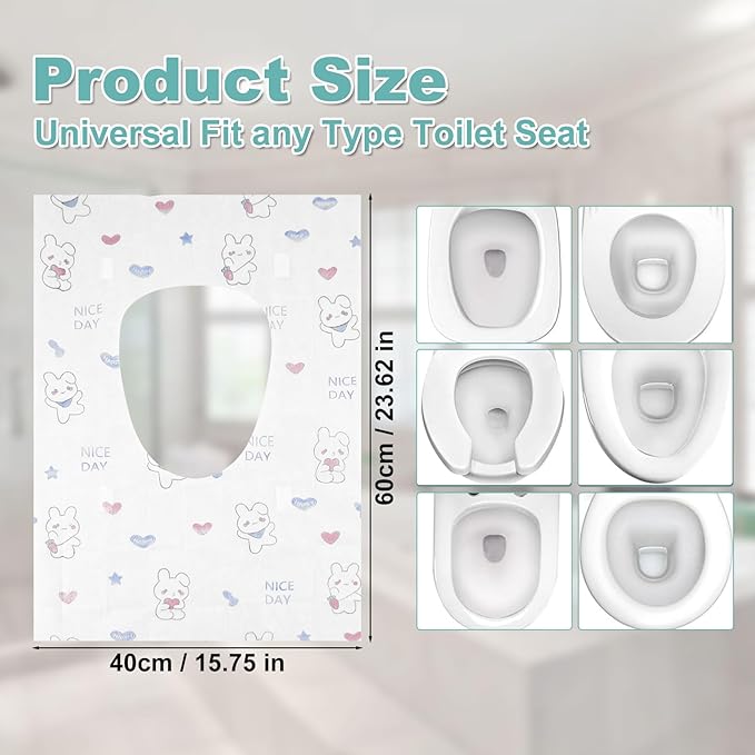 100 Pack Toilet Seat Covers Disposable, Portable Toilet Seat Cover for Travel Waterproof Potty Covers for Toddler(Individually Wrapped）