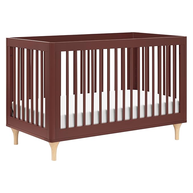 Babyletto Lolly 3-in-1 Baby Crib Convertible to Toddler Bed & Daybed - Easy to Assemble Wood Crib - GREENGUARD Gold Certified - 4 Adjustable Mattress Heights - Includes Toddler Conversion Kit, Crimson