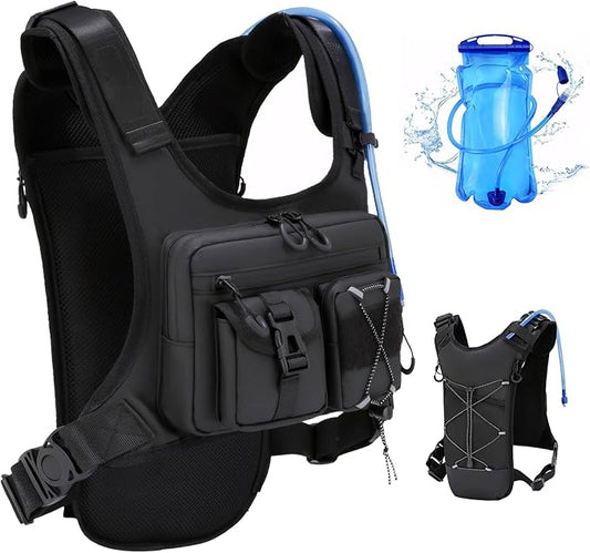 USA Original Patent Running Hydration Vest Backpack, Lightweight Chest Pack with 2.0L Water Bladder Bag Daypack for Hiking Running Cycling Race Marathon for Women Men