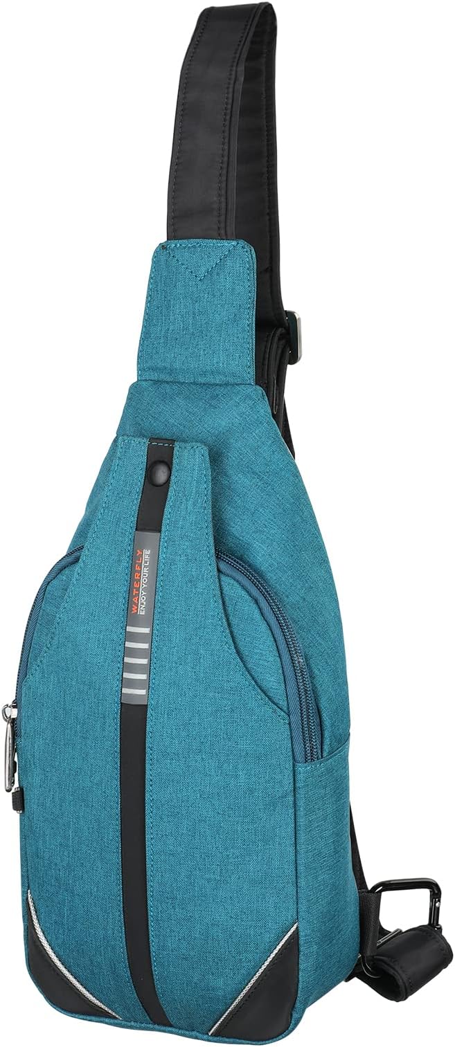 WATERFLY Small Crossbody Sling Backpack Anti Theft Backpack for Traveling Chest Shoulder Bag
