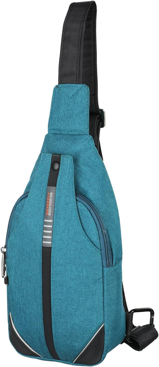 WATERFLY Small Crossbody Sling Backpack Anti Theft Backpack for Traveling Chest Shoulder Bag