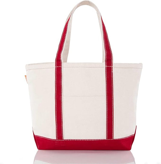 CB STATION Medium Classic Canvas Tote Bag for Women, Top Zipper Closure, Outer Pocket, Daily Essentials, Groceries, Traveling