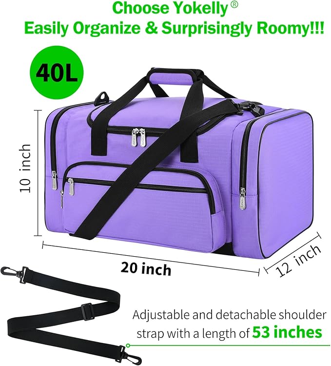 Sports Duffel Bag 20 inch for Travel Gym - Purple