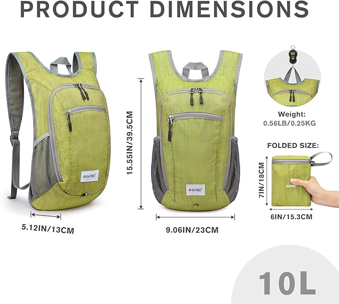 G4Free 10L/15L Hiking Backpack Lightweight Packable Hiking Daypack Small Travel Outdoor Foldable Shoulder Bag