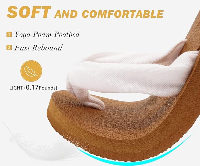 KuaiLu Flip Flops for Women with Arch Support Yoga Mat Comfortable Summer Beach Walking Thong Cushion Sandals Slip On Indoor Outdoor