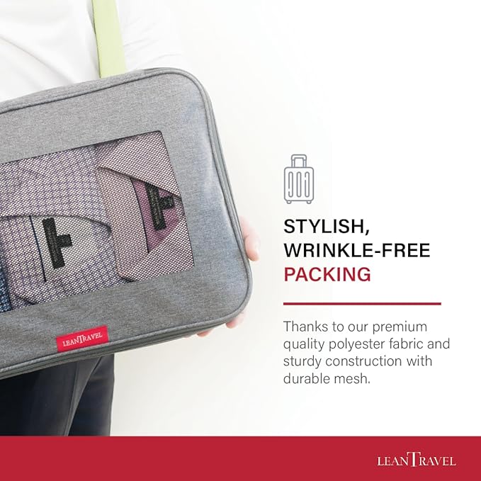 Compression Packing Cubes for Travel Organizers with Double Zipper, LeanTravel