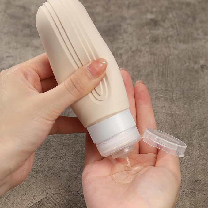Travel Bottles for Toiletries, 5 Pack TSA Approved Travel Size Containers, 3oz Leak Proof Refillable Travel Accessories for Shampoo Conditioner, BPA Free Travel Bottles with Toiletry Bag