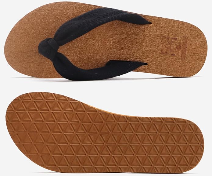 KuaiLu Flip Flops for Women with Arch Support Yoga Mat Comfortable Summer Beach Walking Thong Cushion Sandals Slip On Indoor Outdoor