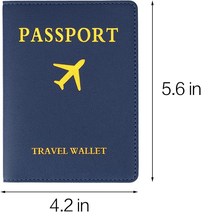 2 Pack Passport covers and Vaccine Card Holder PU Leather Passport Wallet Vaccine Case Protector Slot Travel Passport Wallets for Women & Men (Color 6)