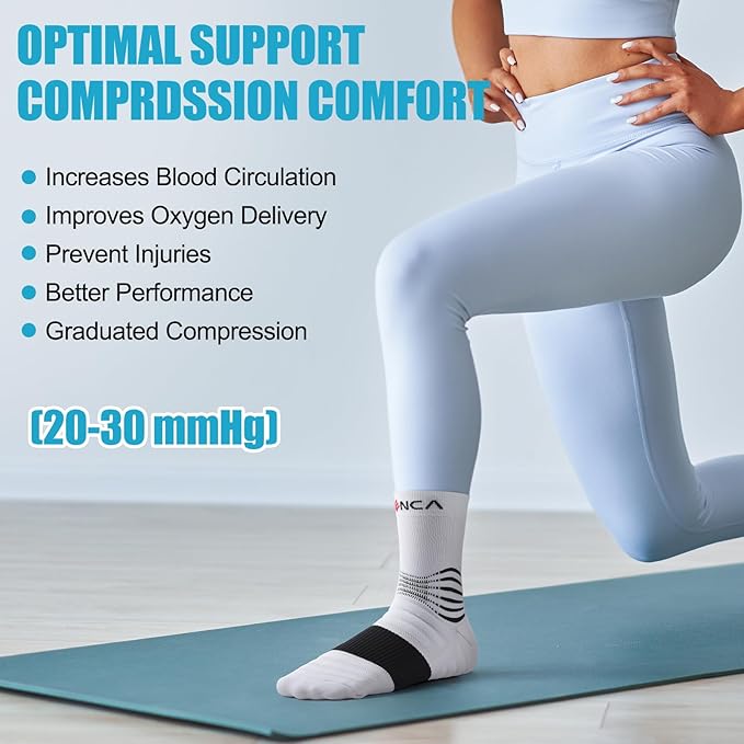 NEENCA Medical Compression Socks, Ankle Compression Stockings for Injury Recovery & Pain Relief, Sports Protection. 20-30mmHg