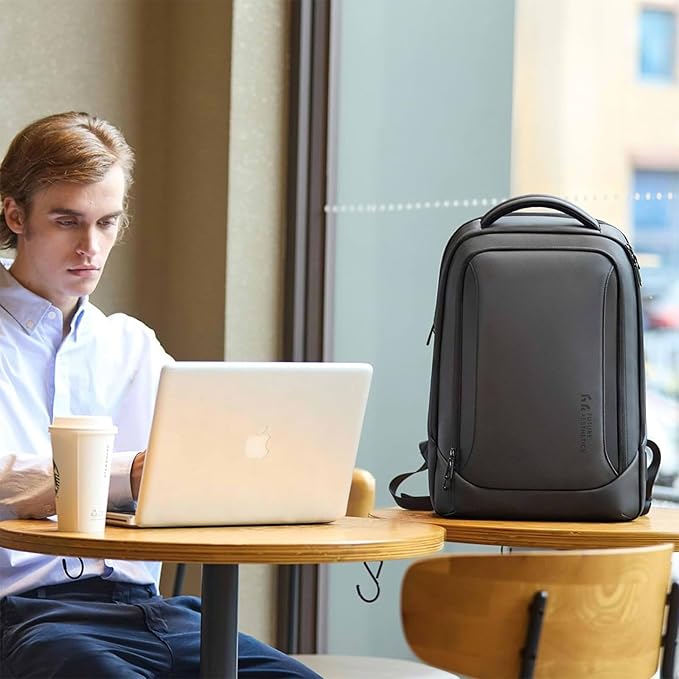 hk Laptop Backpack for Men with USB Charging Port for Business Work College Travel (Dark Grey, 17.3 inch)