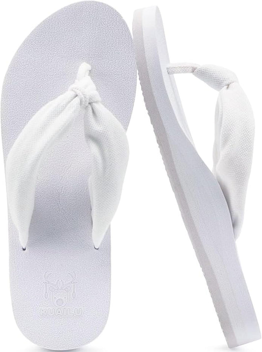 KuaiLu Flip Flops for Women with Arch Support Yoga Mat Comfortable Summer Beach Walking Thong Cushion Sandals Slip On Indoor Outdoor
