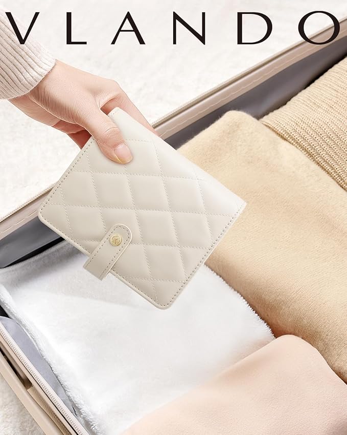 Vlando Travel Jewelry Organizer Case,Mothers Day Gifts for Her,Portable Jewelry Organizers Storage Book with Clear Zipper Velvet Jewelry Pouch Bag for Travel Essentials,Ring,Earring-Cream White