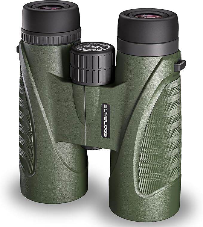 12x42 HD Binoculars for Adults,Super Bright BAK4 Prism High Powered Waterproof Binoculars with Low Light Vision for Bird Watching Outdoor Hunting Travel Hiking Sports Stargazing Cruise (Green)