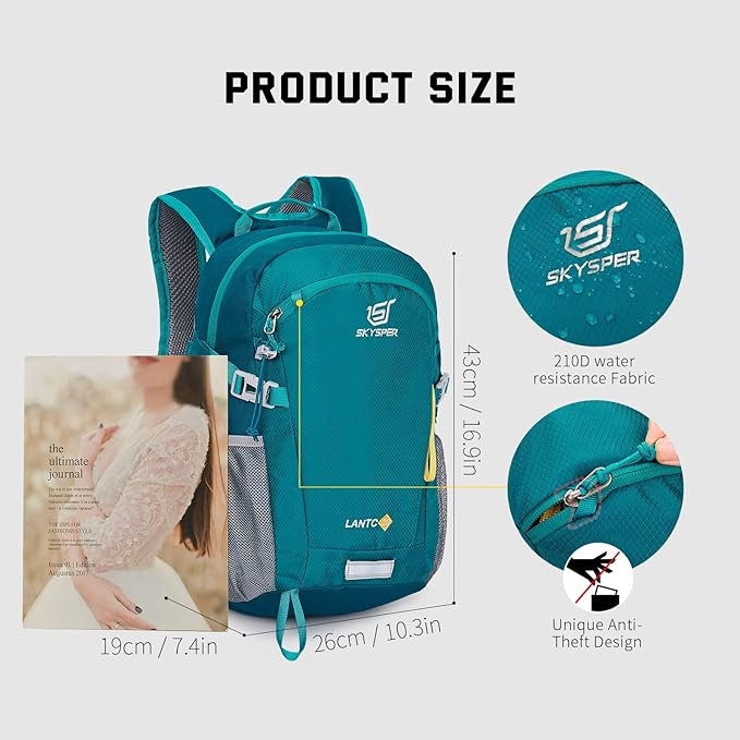 SKYSPER Small Hiking Backpack, 20L Lightweight Travel Backpacks Hiking Daypack for Women Men