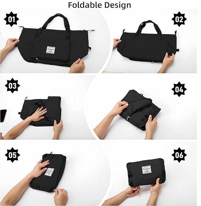 Large Capacity Foldable Travel Bag, Expandable lightweight Carry on Bag, Dry with Wet Separation Spor Duffel Bags