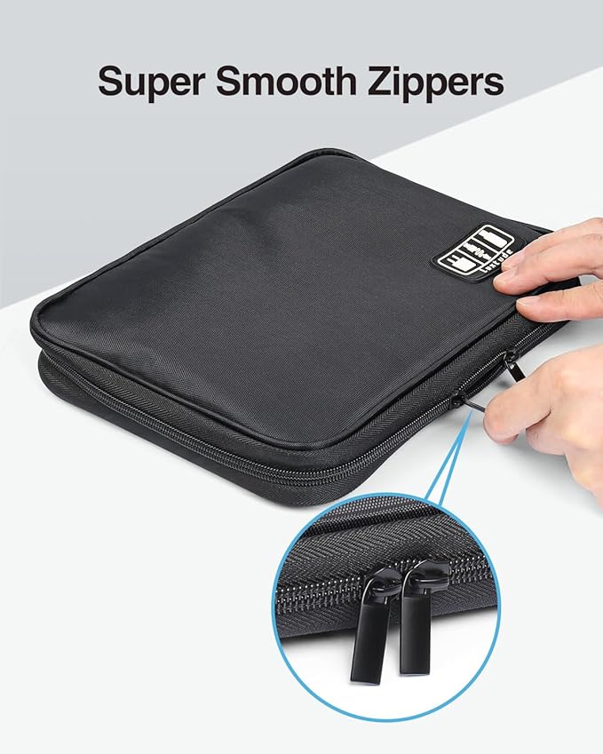 Luxtude Electronics Organizer Travel Case, Cable Organizer Bag, Portable Cord Organizer Travel, Travel Case for Chargers and Cords, Tech Bag, Flying Trip Essentials for Cable Storage/Tech Storage