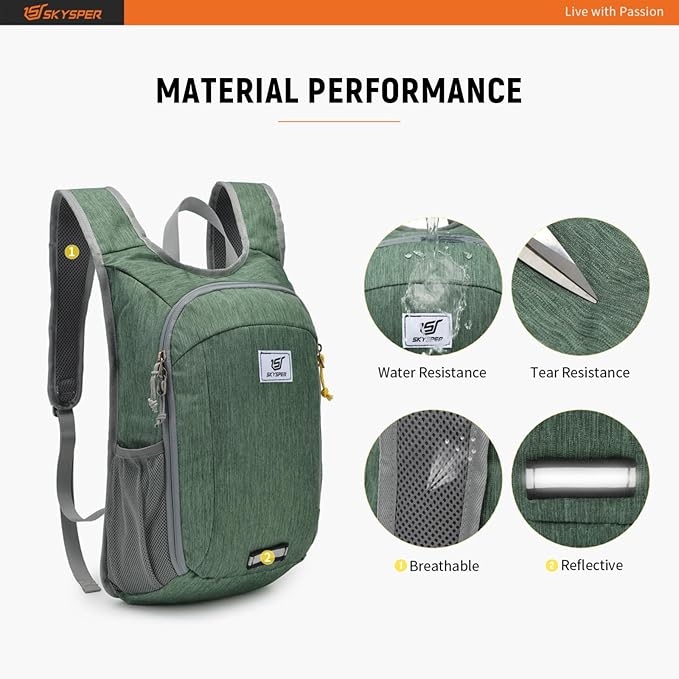 SKYSPER Small Daypack 10L/15L/20L Hiking Backpack Packable Lightweight Travel Day Pack for Women Men