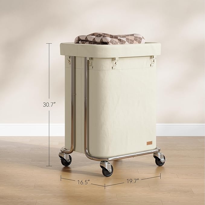 Laundry Basket with Wheels 150L/40Gal, Rolling Laundry Hamper with Steel Fram and Removable Washing Bag,Laundry Sorter Cart for Laundry Room,Hotel,Dorm,